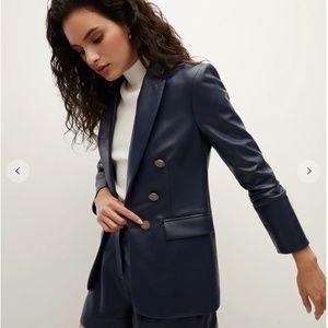 Veronica Beard Leather Dickey Jacket